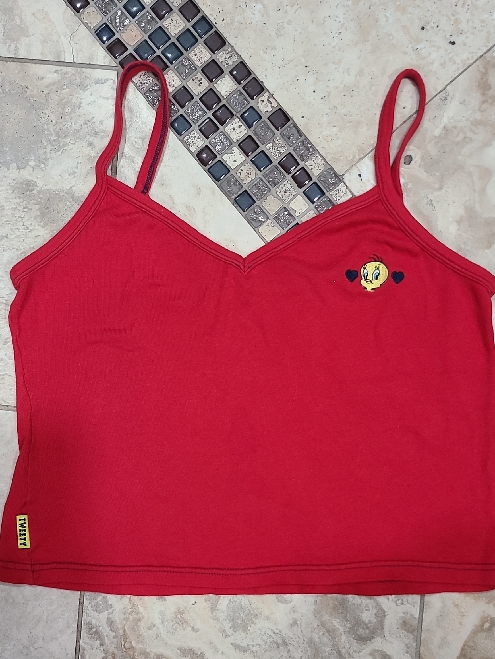 Warner Bros. Red Tweety Embroidered Camisole